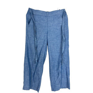 J. Crew Factory Chambray Tie Waist Wide Leg Crop Pant Style L0874 Womens Sz.6